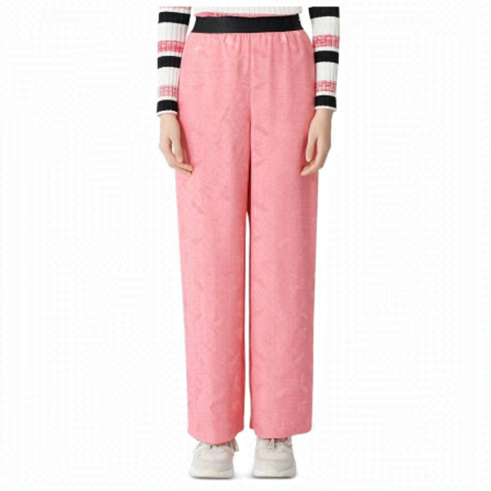 Maje Pala Jacquard Wide-Leg Pants Bubblegum
